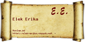 Elek Erika névjegykártya