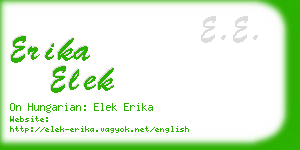 erika elek business card